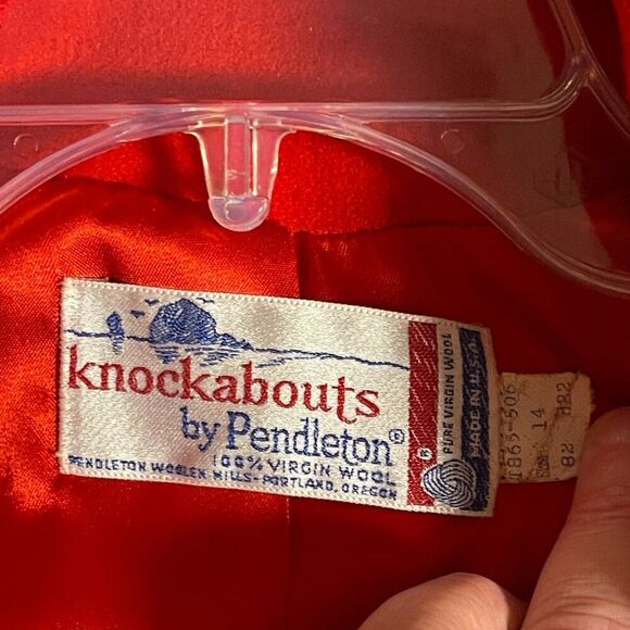 Vintage Pendleton Knockabouts Red Wool Pant Suit – 60s Mod Power Suit Plus Size - Picture 10 of 16